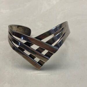 Open Weave Sterling Silver Cuff Bracelet 45g